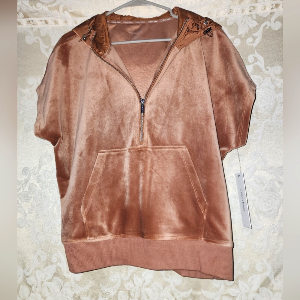 Calvin Klein blush pink velour sweatshirt